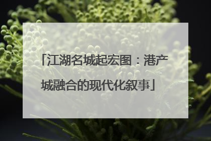 江湖名城起宏图：港产城融合的现代化叙事