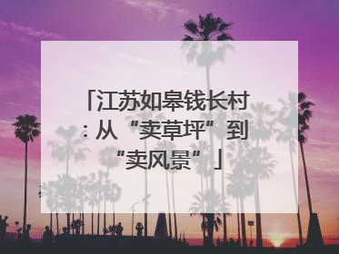 江苏如皋钱长村：从“卖草坪”到“卖风景”