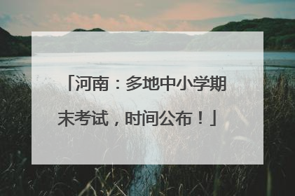 河南：多地中小学期末考试，时间公布！