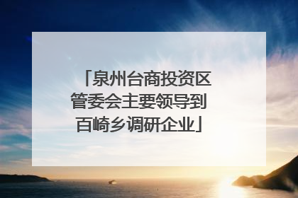 泉州台商投资区管委会主要领导到百崎乡调研企业
