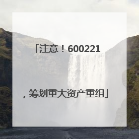 注意！600221，筹划重大资产重组
