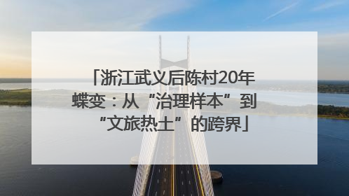 浙江武义后陈村20年蝶变：从“治理样本”到“文旅热土”的跨界