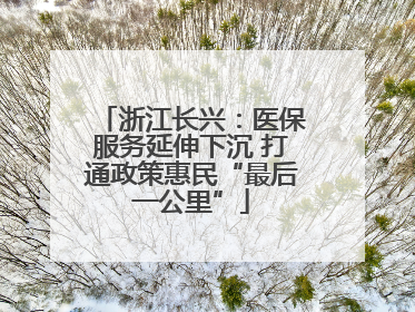 浙江长兴：医保服务延伸下沉 打通政策惠民“最后一公里”