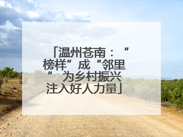 温州苍南：“榜样”成“邻里” 为乡村振兴注入好人力量