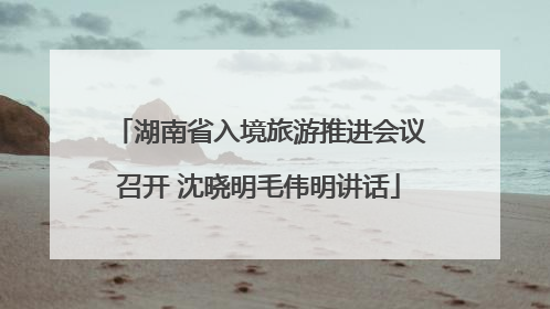 湖南省入境旅游推进会议召开 沈晓明毛伟明讲话