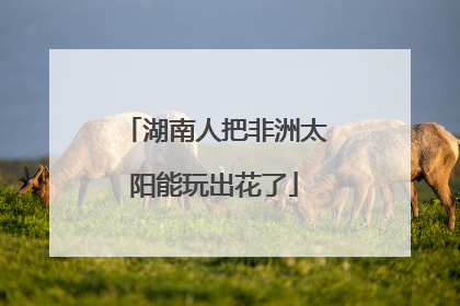 湖南人把非洲太阳能玩出花了