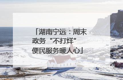 湖南宁远：周末政务“不打烊” 便民服务暖人心