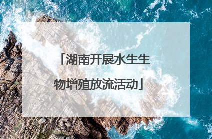 湖南开展水生生物增殖放流活动
