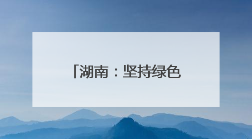 湖南：坚持绿色低碳发展 构建现代化产业体系