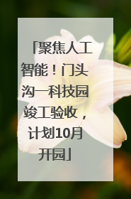 聚焦人工智能！门头沟一科技园竣工验收，计划10月开园