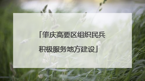 肇庆高要区组织民兵积极服务地方建设