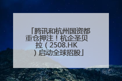 腾讯和杭州国资都重仓押注！杭企圣贝拉（2508.HK）启动全球招股
