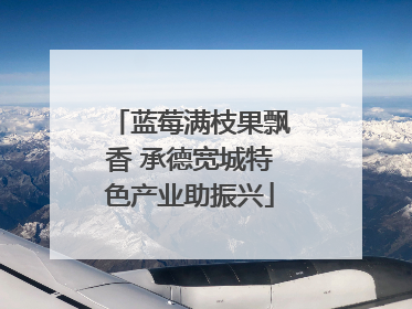 蓝莓满枝果飘香 承德宽城特色产业助振兴