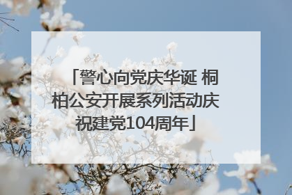 警心向党庆华诞 桐柏公安开展系列活动庆祝建党104周年