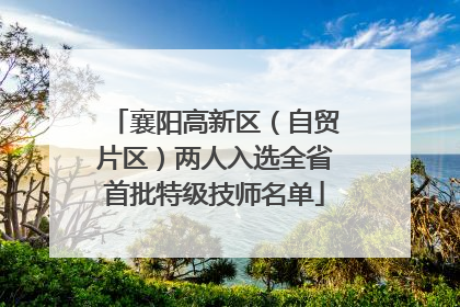 襄阳高新区（自贸片区）两人入选全省首批特级技师名单