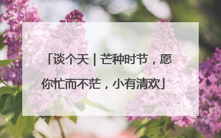 谈个天｜芒种时节，愿你忙而不茫，小有清欢