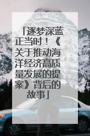 逐梦深蓝正当时！《关于推动海洋经济高质量发展的提案》背后的故事