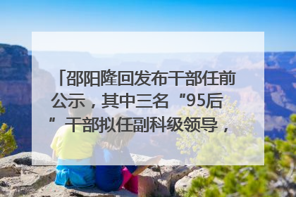 邵阳隆回发布干部任前公示，其中三名“95后”干部拟任副科级领导，均系硕士选调生