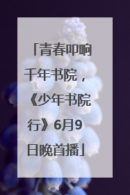 青春叩响千年书院，《少年书院行》6月9日晚首播