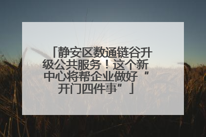 静安区数通链谷升级公共服务！这个新中心将帮企业做好“开门四件事”