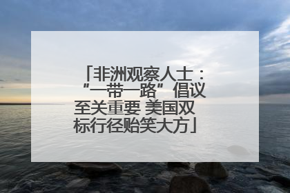非洲观察人士：“一带一路”倡议至关重要 美国双标行径贻笑大方
