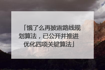 饿了么再披露路线规划算法，已公开并推进优化四项关键算法