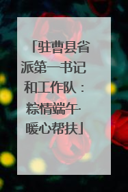 驻曹县省派第一书记和工作队：粽情端午·暖心帮扶