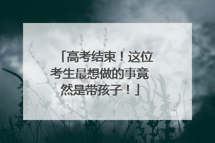 高考结束！这位考生最想做的事竟然是带孩子！