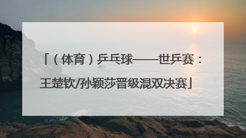 （体育）乒乓球——世乒赛：王楚钦/孙颖莎晋级混双决赛