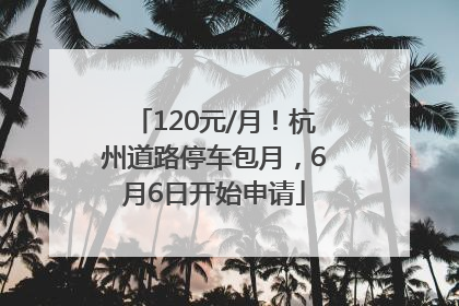 120元/月！杭州道路停车包月，6月6日开始申请