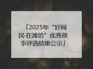 2025年“好网民·在潍坊”优秀故事评选结果公示