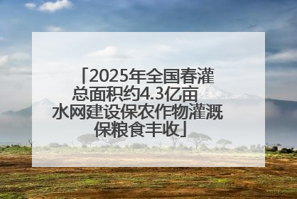 2025年全国春灌总面积约4.3亿亩 水网建设保农作物灌溉 保粮食丰收