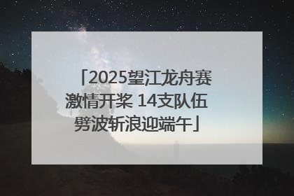 2025望江龙舟赛激情开桨 14支队伍劈波斩浪迎端午