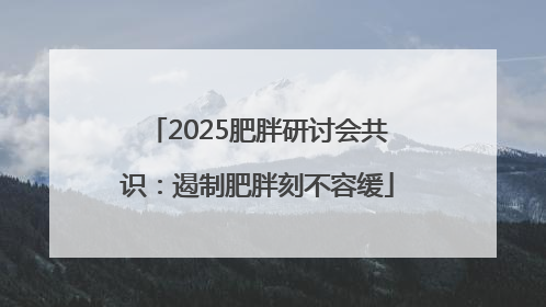 2025肥胖研讨会共识：遏制肥胖刻不容缓