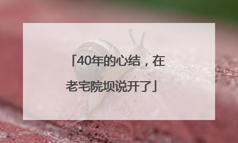 40年的心结，在老宅院坝说开了