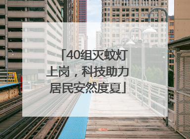 40组灭蚊灯上岗，科技助力居民安然度夏