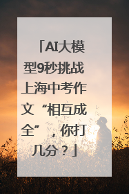 AI大模型9秒挑战上海中考作文“相互成全”，你打几分？