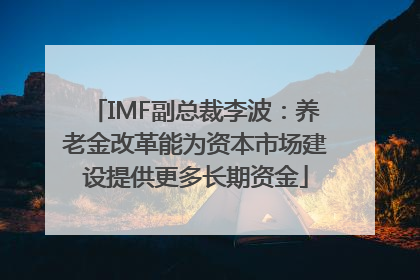IMF副总裁李波：养老金改革能为资本市场建设提供更多长期资金