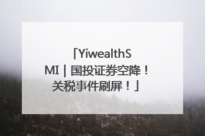 YiwealthSMI｜国投证券空降！关税事件刷屏！